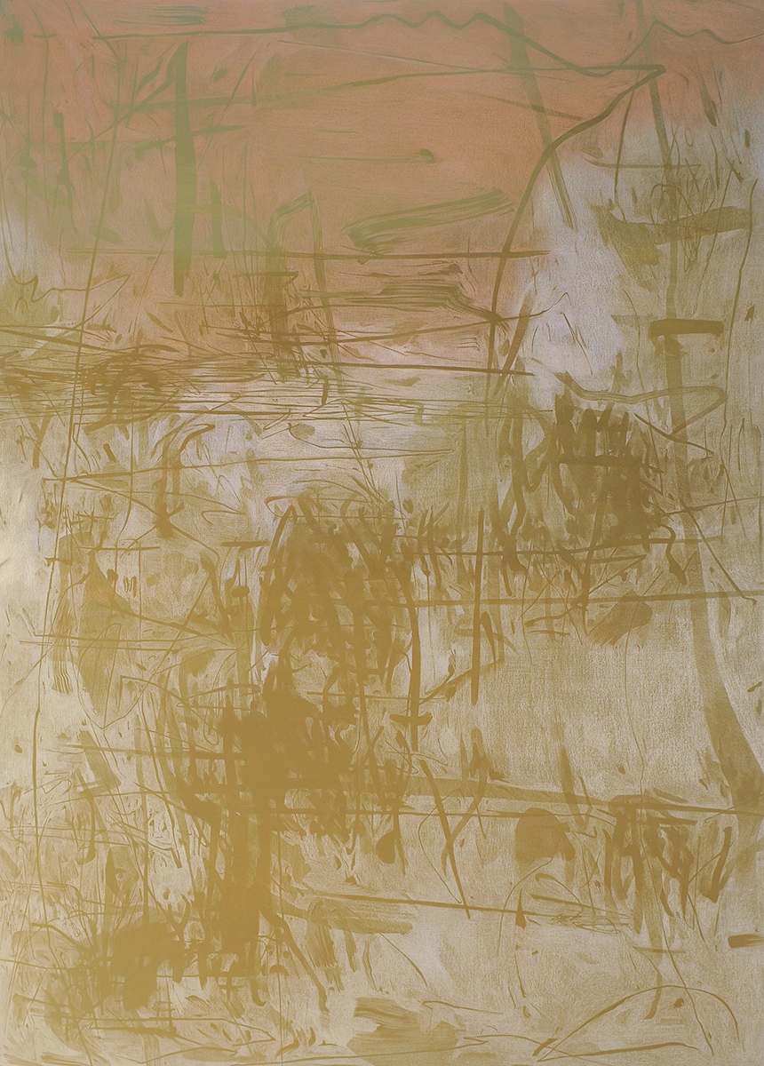 EA n°104, color pencil and gouache on canvas, 140 x 100cm, 2012