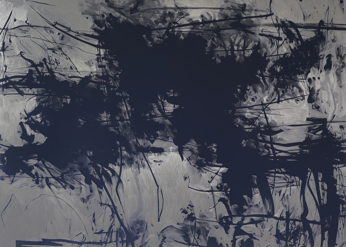 EA n°164, graphite and gouache on canvas, 100 x 140cm, 2014