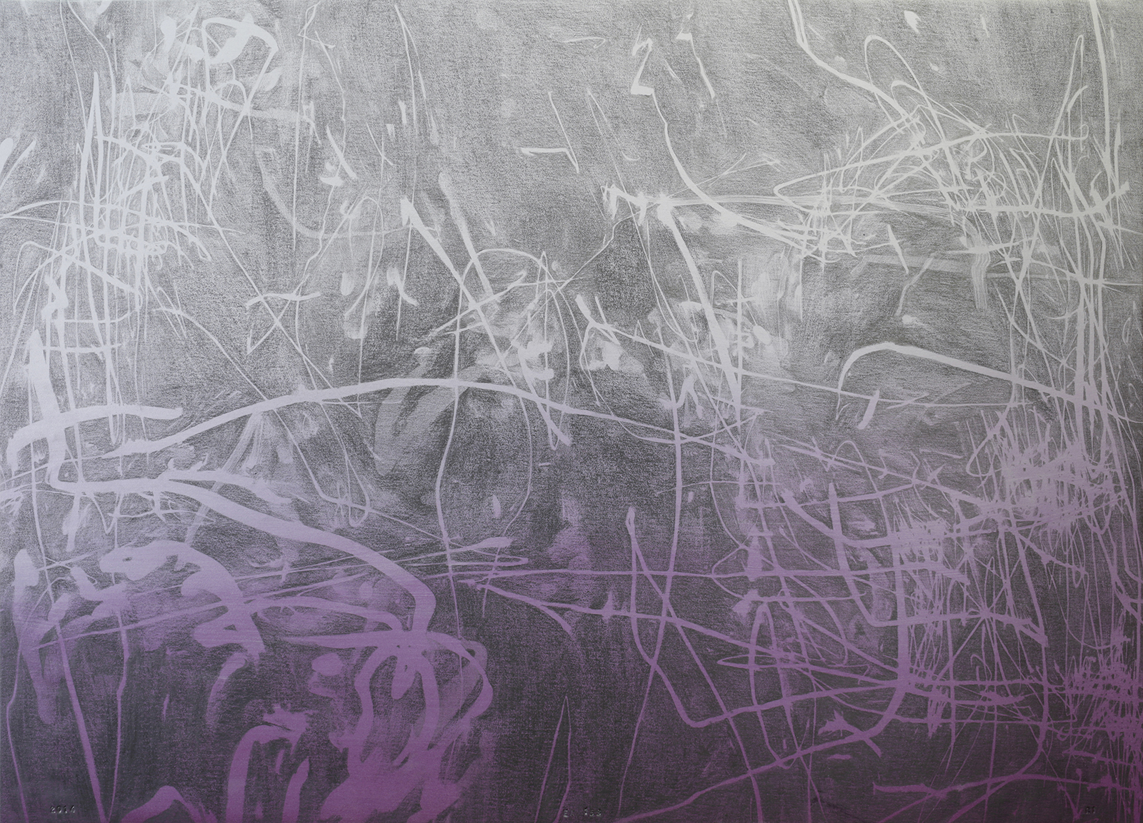 EA n°153, graphite pencil and gouache on canvas, 50 x 70 cm, 2014