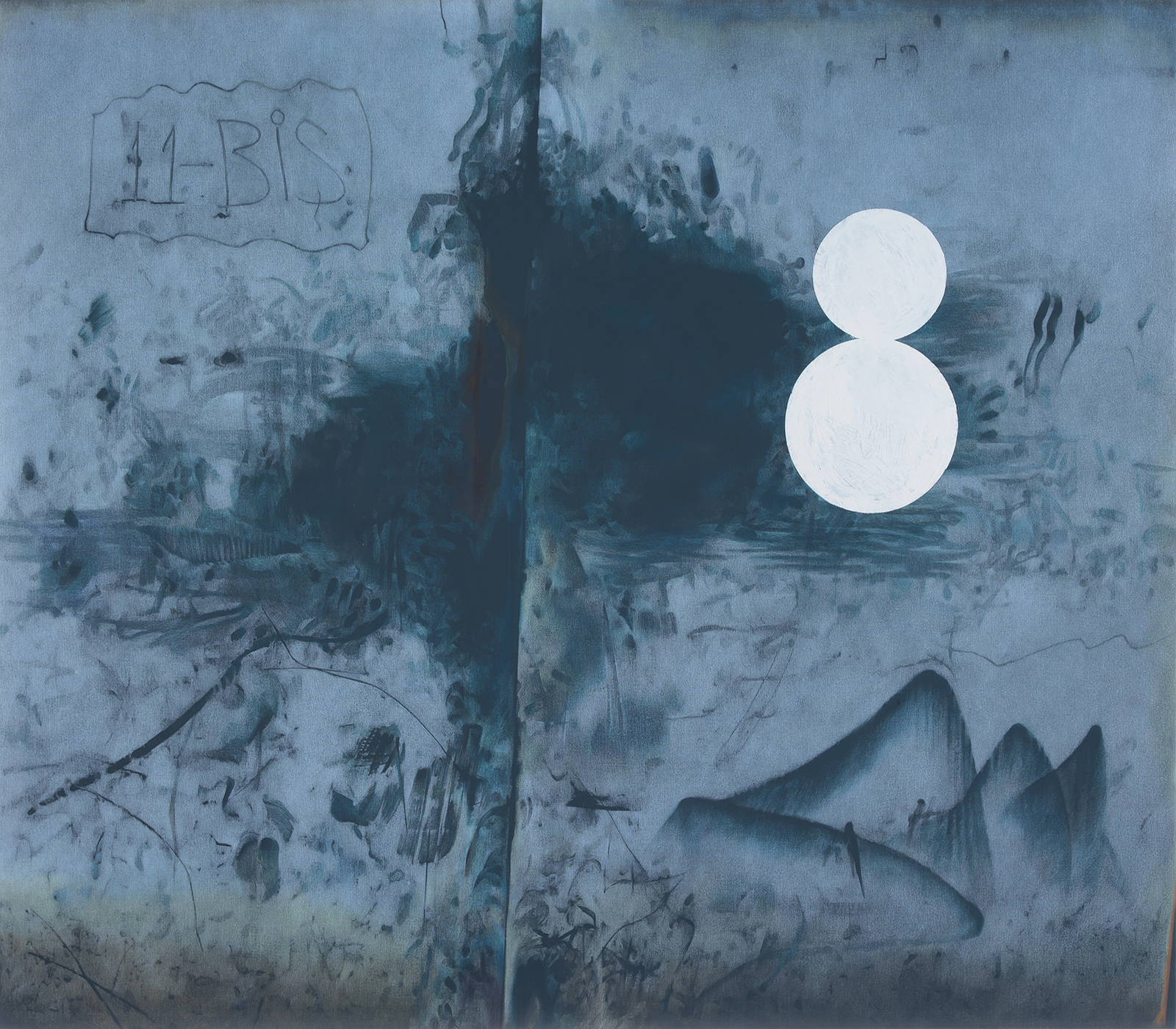 EA n°283, color pencil and gouache on canvas, 140 x 160 cm, 2023